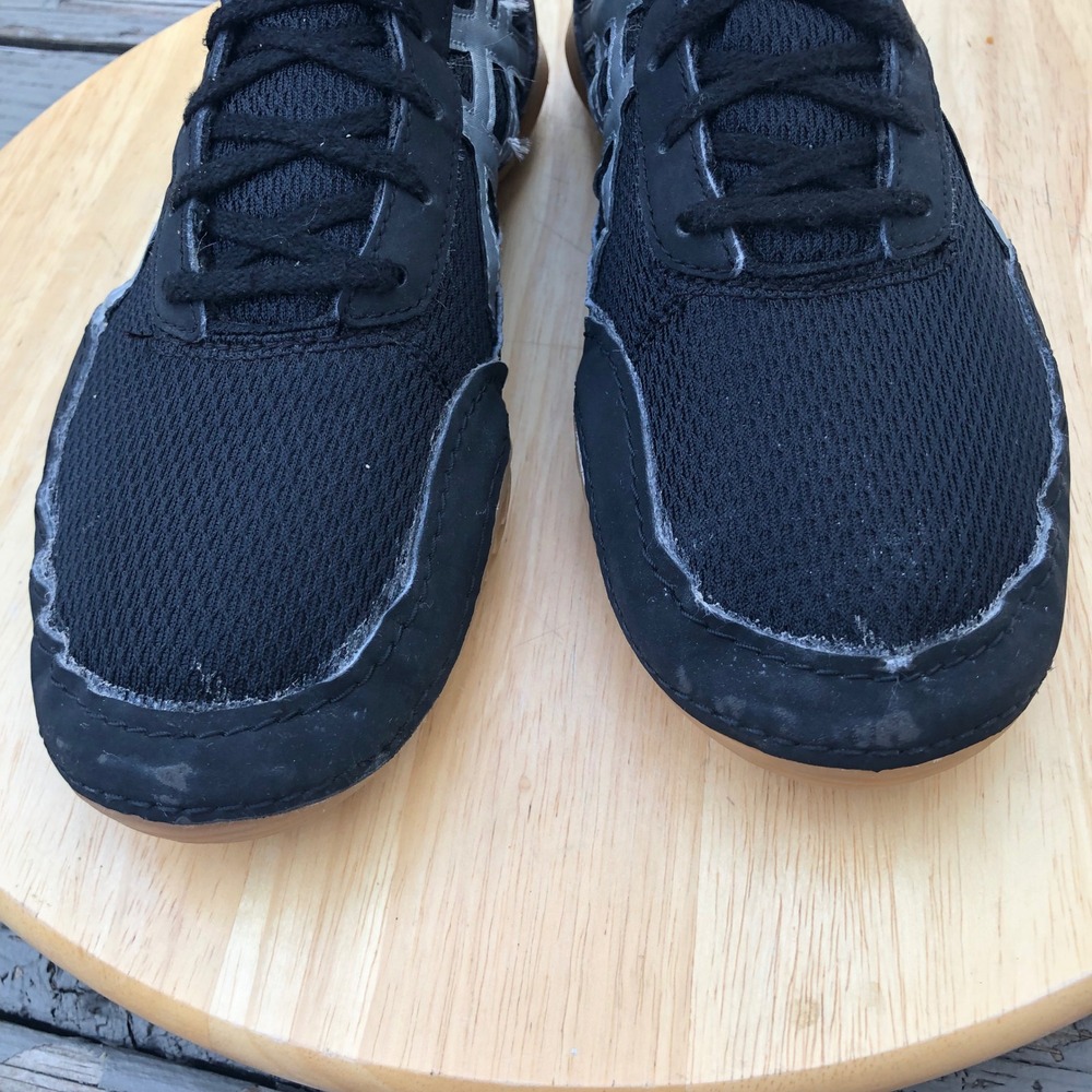 Asics Matflex 5 GS Wrestling Shoes Youth 5 US Kid Black Silver C545N Mid Top Gum - Picture 7 of 13
